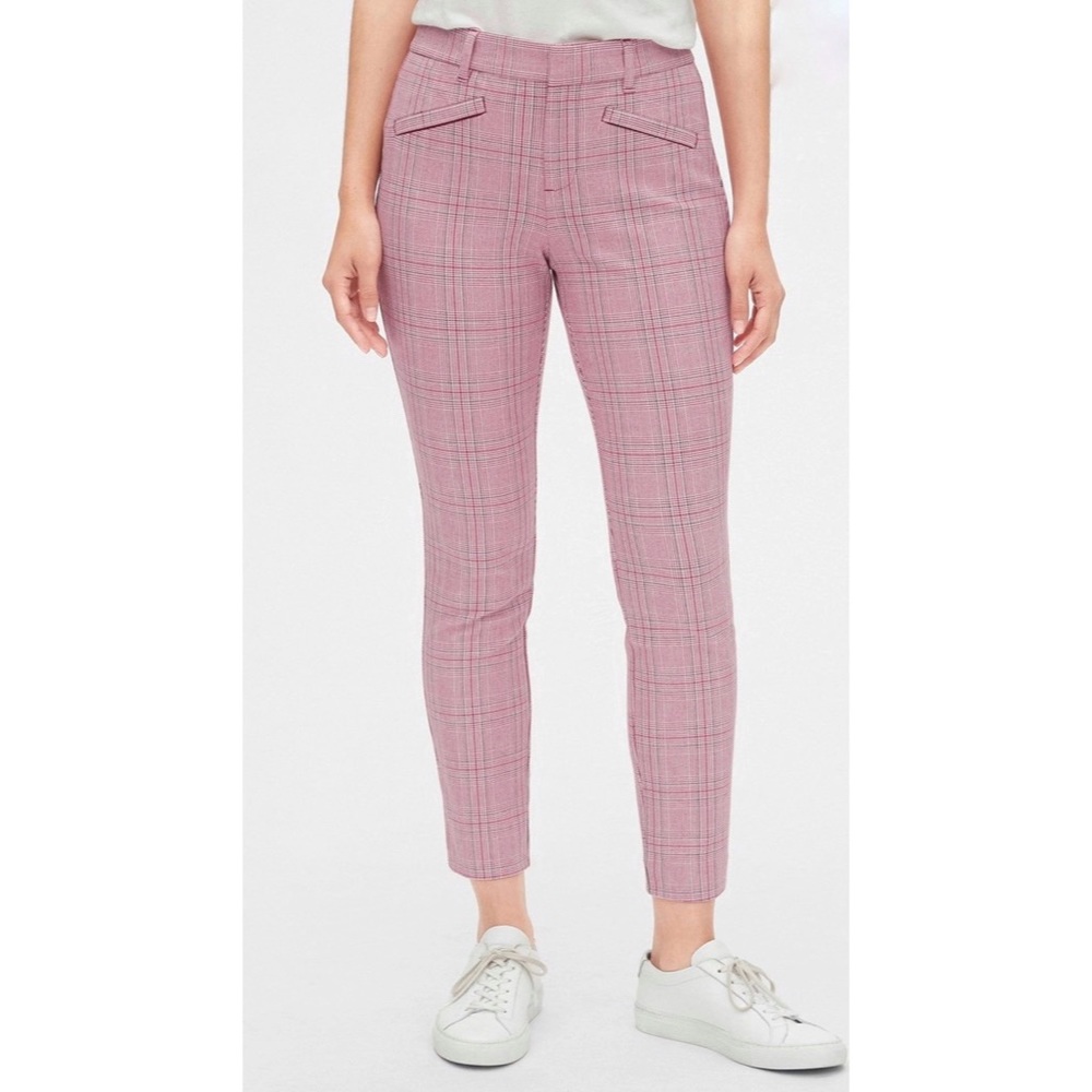 GAP Signature Skinny Pink Tartan Pants